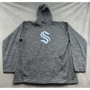 Seattle Kraken Heather Gray Hooded Sweatshirt Mens Large Hockey NHL Team WA